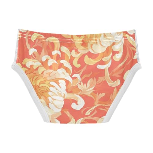 KLL Red Chrysanthemum Toddler Boys' Comfort Underwear Briefs Breathable Children Panties2