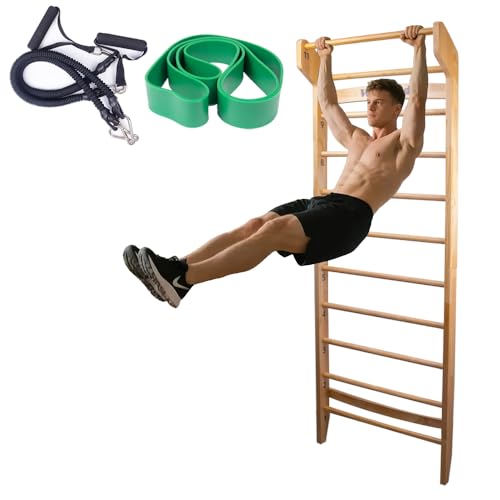 Wood Swedish Ladder with 11 Strategic Rods