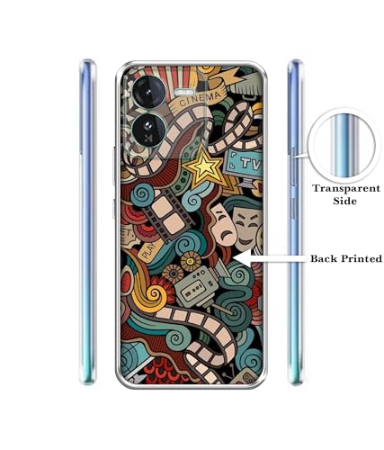 Image of Movies Printed Silicon Soft TPU Back Case Cover for iQOO Z9 5G, Multicolor
