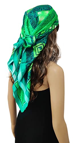 Image of Satin Silk Women's Large Square Floral Fashion Scarf | Soft satin silk neck scarf, head scarf, hair scarf, bandana, wrap, hijab, lightweight fashion accessory