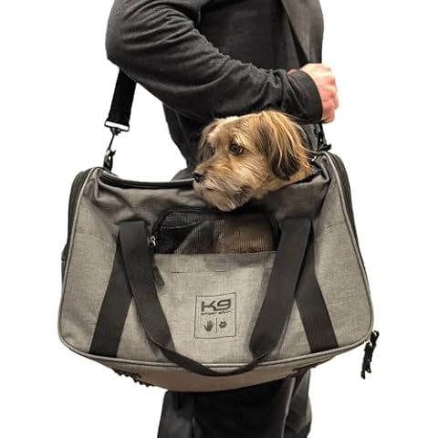 K9 Sport Sack Karry-On | Dog Carrier for Small and Medium Pets | Airline Approved Pet Carrier | Fully Ventilated | TSA and Veterinarian Approved (18" L x 10" W x 9" H, Grey) Cover