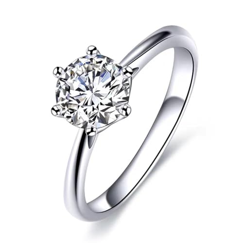 2 Carat Diamond Rings For Women, Women's Engagement Ring, Bright Classic Laboratory-Made Diamond Dragon Ring 18K White Six-Pronged Ring