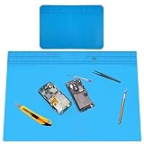 Lötmatte Extra Groß 70 x 40 cm Hitzebeständige Lötmatte Silikon Lötunterlage Antistatische Reparatur Matte Hitzebeständige 500℃ Magnetmatte Soldering Matte fürTelefon Laptop Reparatur Elektronik