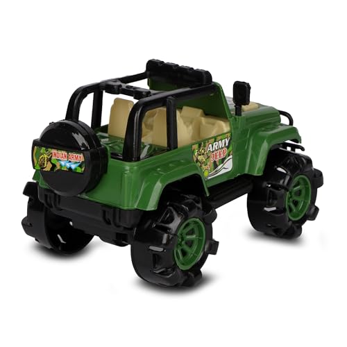 Image of Asian Army Jeep Car Toy for Kids | Push & Go Off-Road Vehicle with Big Durable Wheels & Shockproof Body | Army-Themed Adventure Car Toy for Boys & Girls | 3+ Years
