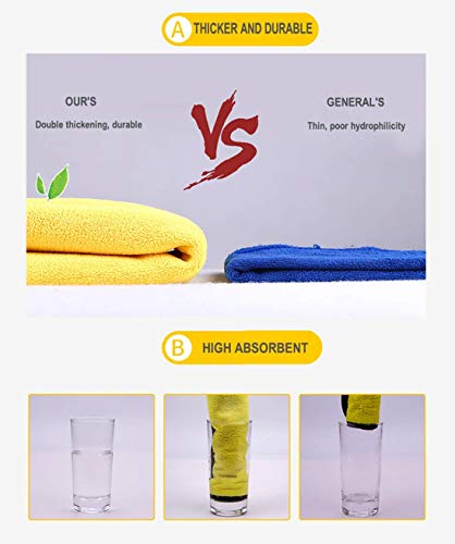 Image of Auto Hub 800 GSM Microfiber Double Layered Cloth Extra Thick Plush, Lint Free Microfiber Towel for Home /Office /Kitchen /Car /Bike (40x40 cm, Pack of 2) (Assorted) Mix Color