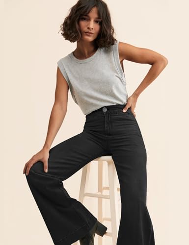 High Waisted Wide Leg Jeans Stretchy Flare Jeans for Women Loose Baggy Denim Pants with Pockets Y2K Trendy4