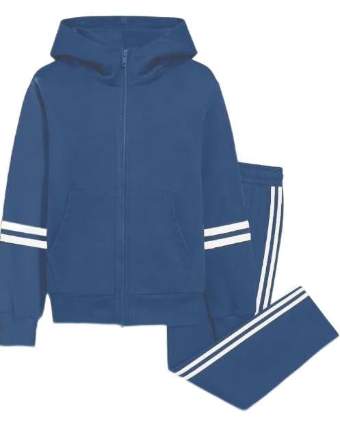 Image of Toddler Boy Clothes Long Sleeve Colorblock Hoodie Sweatsuits Tops and Pants 2Pcs Winter Outfits Boys Fall Clothes