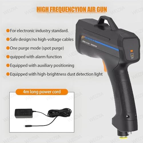 Handheld Ionizing Air Gun - Anti-Static Dust Eliminator with Alarm & High Brightness Detection Light - Perfect for Cleaning Electronics & Sensitive Equipment