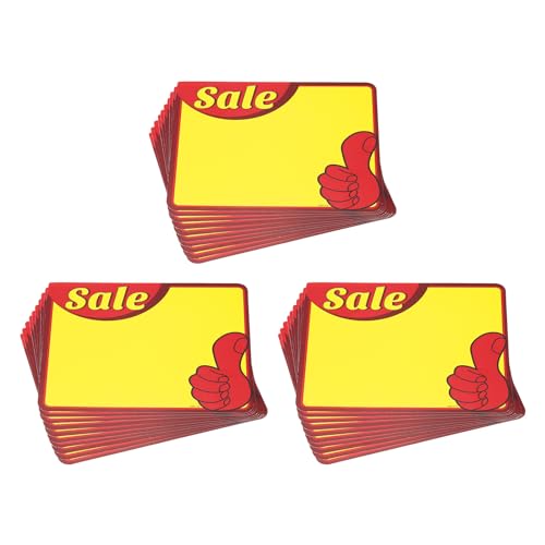 QUARKZMAN Etiquetas de Precio de Venta Estallido de Estrellas para Letreros Cuadrados de Venta Etiquetas de Precio de Estrella 7 x 5.5' Borde Rojo Color Amarillo 30 Unidades