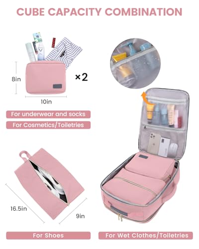 undefined LOVEVOOK 50L Travel Backpack for Women & Men, Airline Approved Carry On Luggage with 3 Packing Cubes, TSA Overnight Bags, Waterproof Personal Item Bag, Weekender Essentials Backpacks fits 17" Laptop の商品画像 4