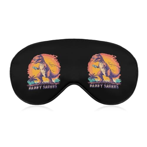 Dinosaurs Daddy Saurus Sleep Mask Eye Shade Cover Adjustable Strap for Travel Lunch Break Women Men