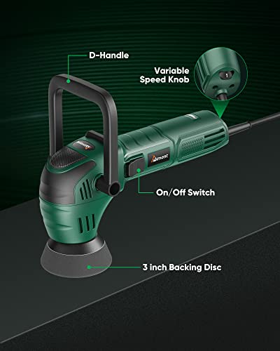 3 Inch Car Buffer Polisher, Aiment Oribtal Mini Polisher, 6 Variable Speed 3000-6400Rpm Dual-Action Car Buffer For Car & Motorcycles Detailing Hard To Reach Areas Polishing #TOP4
