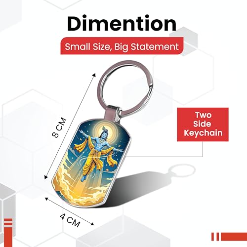 Image of Stylish Metal Keychains with Permanent Glossy Print - Inspirational Quotes & Spiritual Designs - Perfect Key chains for loved ones, Personal Use, Gifts & Return Gifts