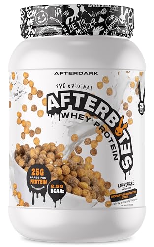 AFTERDARK AfterBites Whey Protein Powder, 25g Protein, 4.5g BCAA’s, Easy Dissolving, No Artificial Colors or Fillers, Isolate Protein, USA Made, 26 Servings, Chocolate Peanut Butter Cereal