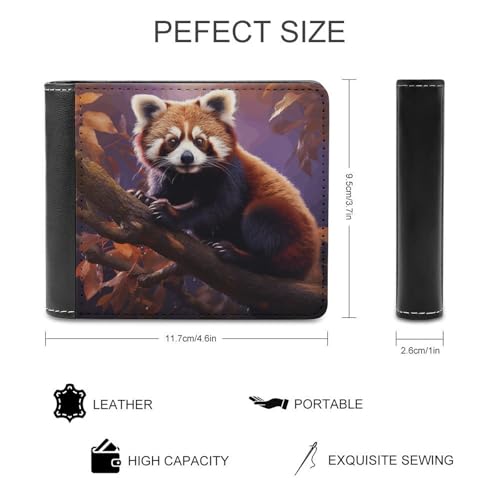 Men's Leather Wallet Bifold Wallet for Men Sitting on A Branch Slim Wallet with Multiple Card Classic Passcase Mens Card Holder2