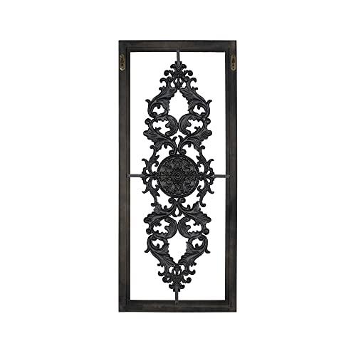 Stratton Home Decor Grey Scroll Panel Wall Decor, 36.00 W X 0.63 D X 16.00 H #TOP3
