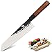 WILDMOK Kiritsuke 9CR18MOV - Cuchillo de cocina profesional (23,4 cm, carbono, 3 capas, mango octagonal de palisandro)