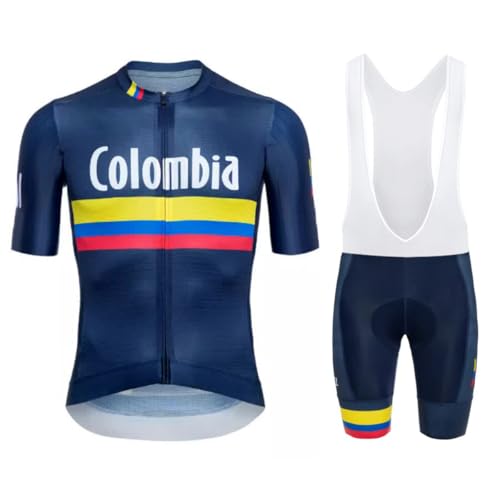 KINTPP Conjunto de Ropa Ciclismo Hombre Verano Maillot Ciclismo Manga Corta y Pantalones Corta con Gel Acolchado para MTB Bicicleta Equipacion Ciclismo