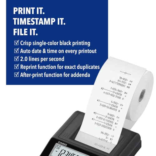Casio HR-10RC Mini Desktop Printing Calculator, Black - image 3