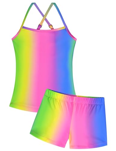 Image of Girls Swimsuit Sleeveless Bathing Suits Back Cutout Summer Swimwear with Removable Chest pad 6-14 Years