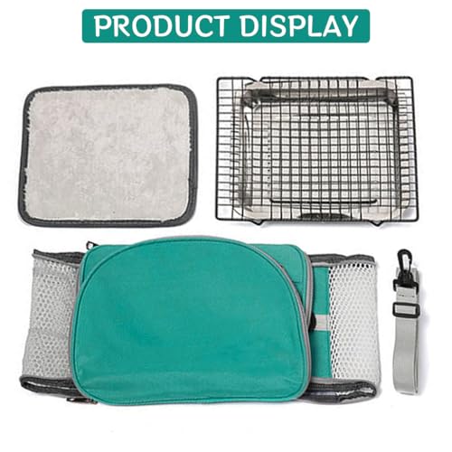 Image of Qpets Small Animal Carrier, Bird Carrier Bag with Shoulder Strap & Handle, Travel Pet Carrier Cage for Small Pet Carrier Bag for Birds, Guinea Pig, Squirrel, Hamster (Recommended weight 3-4KG)