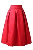 faldas midi para boda en verano ❀Características: El estilo es el de Hepburn de los años 50. Es floral y plisada. Como una falda retra con cintura alta, es un vestido elegante imprescindible para las damas.Se puede combinar con una camisa de fondo informal.