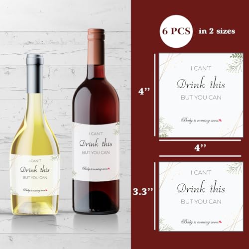 6 PCS Pregnancy Announcement Wine Labels, Baby Announcement, Surprise Pregnancy Reveal Ideas Baby Shower for Grandparents, Aunt, Family & Friends - Image 3