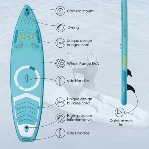 Image of Inflatable Paddle Board, Stand Up Paddle Board | Stable Design with Non-Slip Comfort Deck, Portable Travel Paddle Board