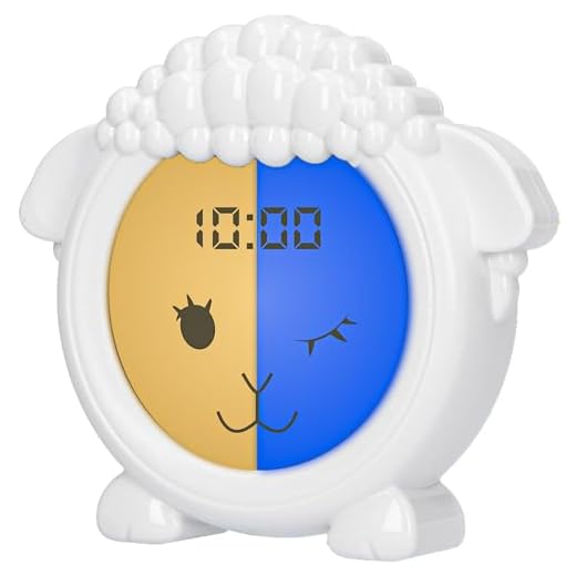 Daily Logix slaaptrainer, schaapje, pedagogische wekker voor kinderen, led-kinderwekker, educatieve klok, leren slapen en wakker worden, nachtlampje