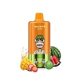 【60000回】Waspe 電子タバコ 使い捨て 60000回吸引可能 54mlの大容量 持ち運び vape ベイプ LEDディスプレイ 爆煙 650mAhバッテリー Type-C充電 禁煙パイポ 3つの味を1つに ニコチンなし タール無し (ストロベリーマンゴー*レッドブル風アイス*ストロベリースイカ・バブルガム)