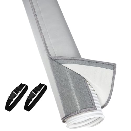 Cubierta para tubo de aire acondicionado – Aislamiento unidad móvil AC con 2 correas de hebilla,Herramientas para mejoras domésticas para garaje, casa apartamento