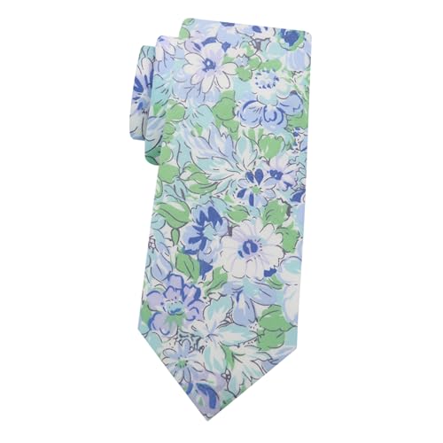 Image of Mantieqingway Men's Skinny Tie, Cotton Floral Ties for Men Wedding Necktie for Groom, Groomsmen, Missions, Dances