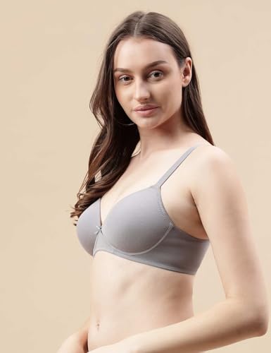 Image of Marks and Spencer Womens Cotton Mix Plain Sweetheart Neck Bra T33 3208K 34 DD Mercury