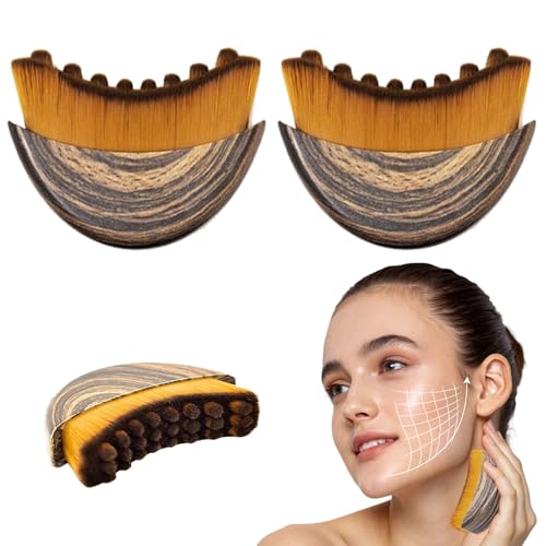 Brosse Drainage Lymphatique Visage, 2Pcs Brosse Lymphatique Visage, Lymphatic Face Brush, S'applique au Visages, à la Sculpture du Menton Et de la Mâchoire