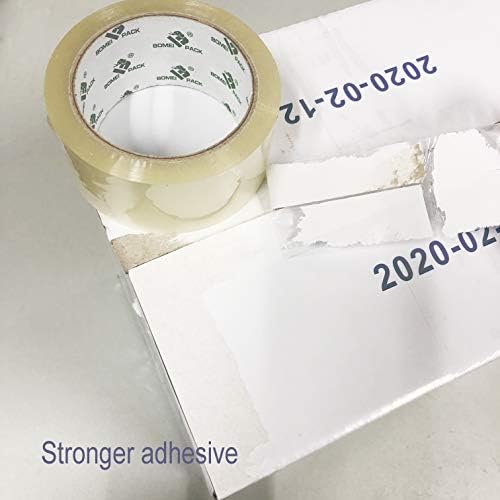 6 Rolls +1 Dispenser No Bubble Clear Secure and Sticky Packing Tape,Heavy Duty Packaging Tape for Moving, Parcels Sealing, Shipping,45mic x 48mm x 66m, BOMEI PACK
