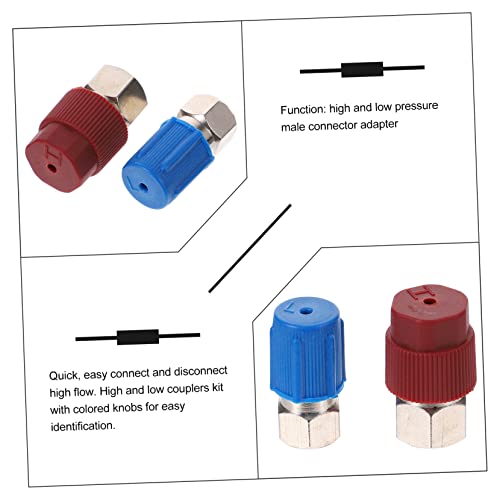 Cabilock - Adaptadores rápidos para aire acondicionado automotriz, 2 piezas, con rosca interna, acoplador para línea de refrigeración miniatura 3