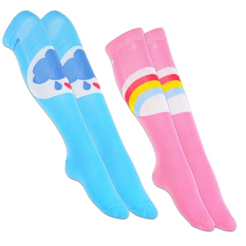 Care Bears Socks for Women Set - Bundle with 2 Pairs of Care Bears Socks Size 4-10 Plus Stickers for Teens | Care Bears Apparel for Women2