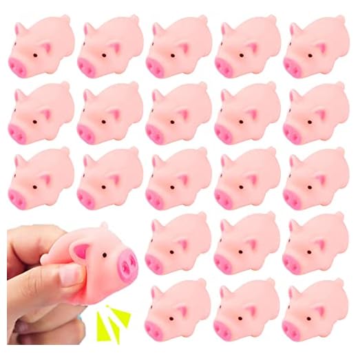 Fessal Pig Bath Toy, Mini Rubber Pigs for Kids, Baby Bath Toy, 20PCS
