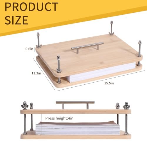 Image of Solid Wood Book Press Large for A4, Beech Bookbinding Press for Book Binding and Paper Press, Heavy Duty Book Binding Clamp and Book Press Holder for Edge Painting, DIY Book Repair Tool