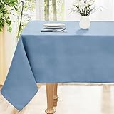 QENHYUN Mantel Antimanchas 100 x 170 cm Impermeable y Antimanchas Manteles Mesa Rectangular Duradero, Protege La Mesa Adecuado para Exterior, Navidad, Fiestas, Cumpleaños, Azul Cielo
