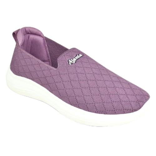 Image of AJANTA Women's Slip-On Sneakers for Women | Lightweight Walking Shoes | Breathable Knit Casual Loafers | Comfortable Daily Wear Shoes for Girls | Travel, Office, Outdoor & Everyday Footwear