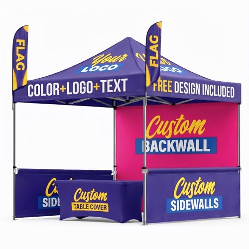Happy2Display Custom Canopy Tent 10x10 with Logo | Pop Up...