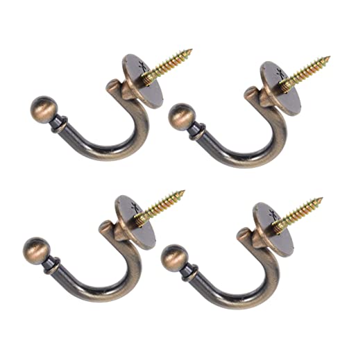 Yardenfun 4 Piezas Ganchos de Pared Decorativos para Cortinas Soporte Retro para Salón Dormitorio Baño Resistentes para Colgar Toallas y Ropa