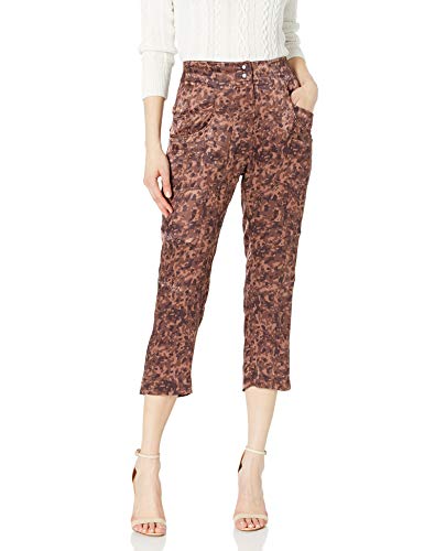 The Kooples Women's Trousers with Pockets and Signature Print Pantalon décontracté, Marron, S Femme