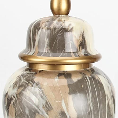 Cnpraz Modern Ceramic Ginger Jar With Lid, Large Porcelain Temple Jar, Gold Decoration Vase, Handmade Tall Decorative Jar For Home Wedding Table Centerpiece (Size : Large), Multi-Colored #TOP3
