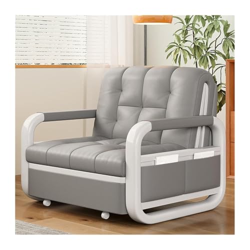 Hhmmei2024-23 Sillón Plegable Sofá Cama Individual de Cuero Estilo Antiguo Medio con Asiento Plegable y Extensible(XL)