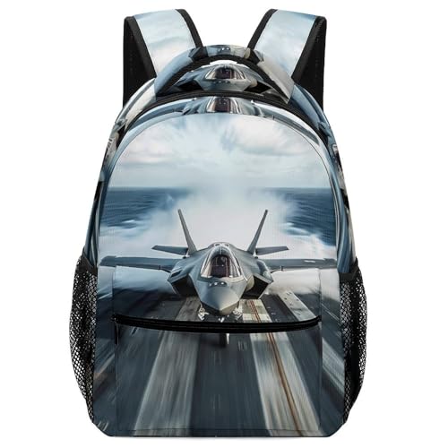 F-35 Fighter Jet U.S Air Force Backpack Lightweight Laptop Backpack Casual Bag Travel Daypack for Women Men