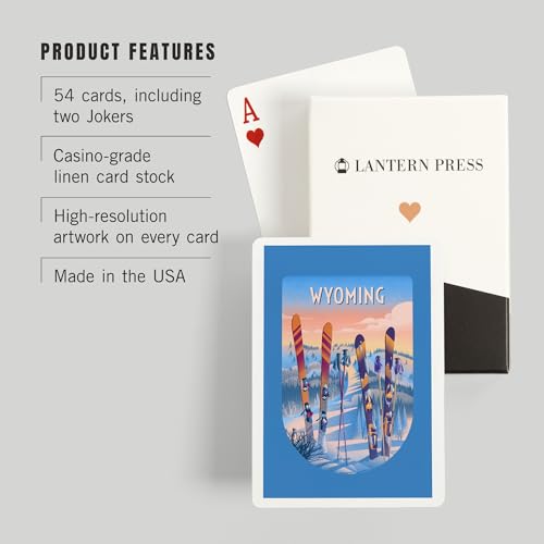 Lantern Press Wyoming, Prepare for Takeoff, Naipes Póker 52 miniatura 3