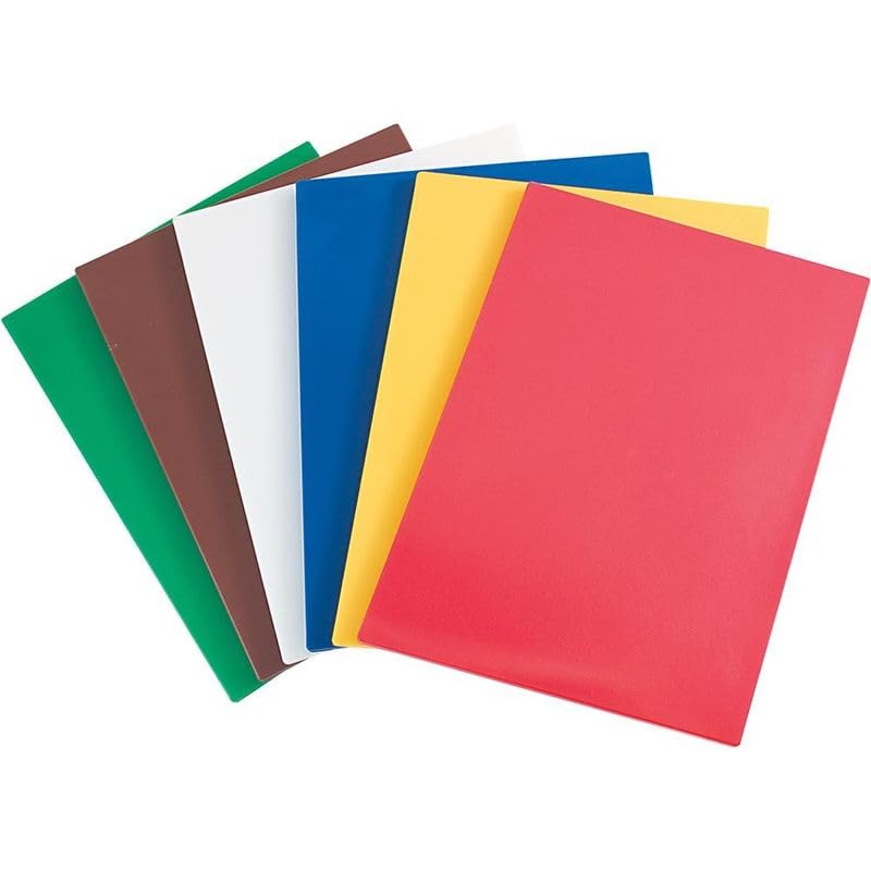 6x Schneidebrett Set HACCP, GN 1/2, doppelseitig verwendbar, glatt/Saftrille rot blau gelb grün braun weiß