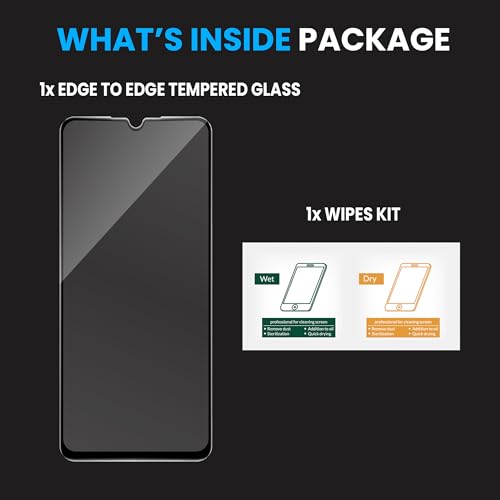 Image of ArmourPro Military Grade Gorilla Tempered Glass Screen Protector Compatible For Poco C75 (6.88 Inch) With Easy Installation Kit| Edge To Edge Coverage |Black